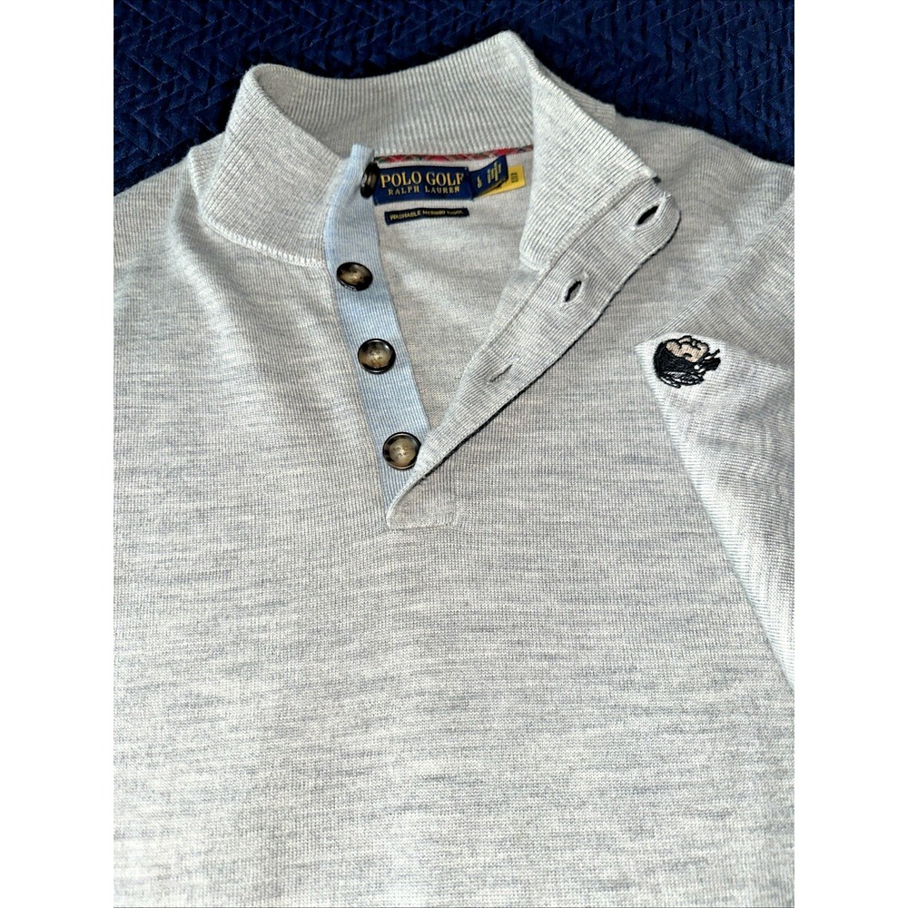 Polo Golf Ralph Lauren Men Size Large Merino Wool Mockneck Sweater Gray *READ*